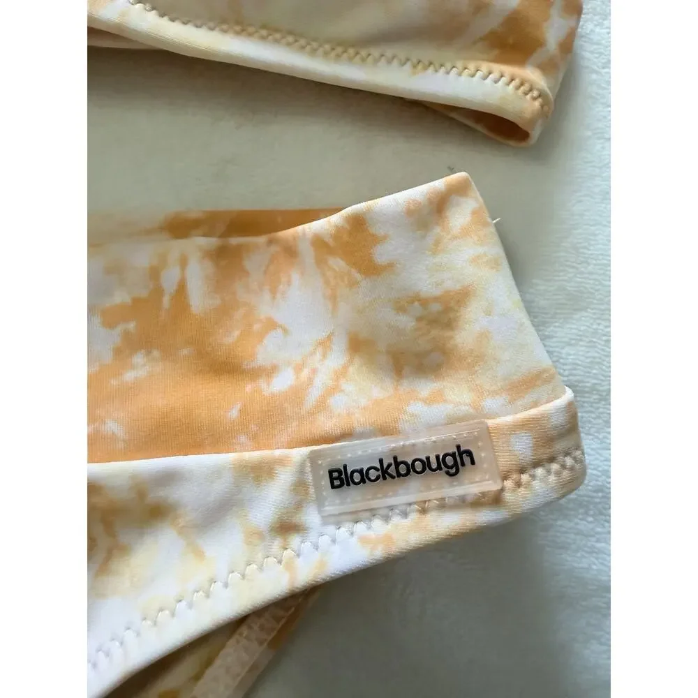 Blackbough Women’s S/M 2-Piece Tie Dye Halter Tie Bikini Set Orange